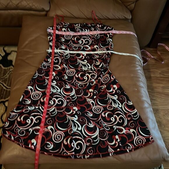 Parallel XL Woman’s Dress Adjustable Straps Side Ruching Mexico Black Red Cream - Picture 9 of 10